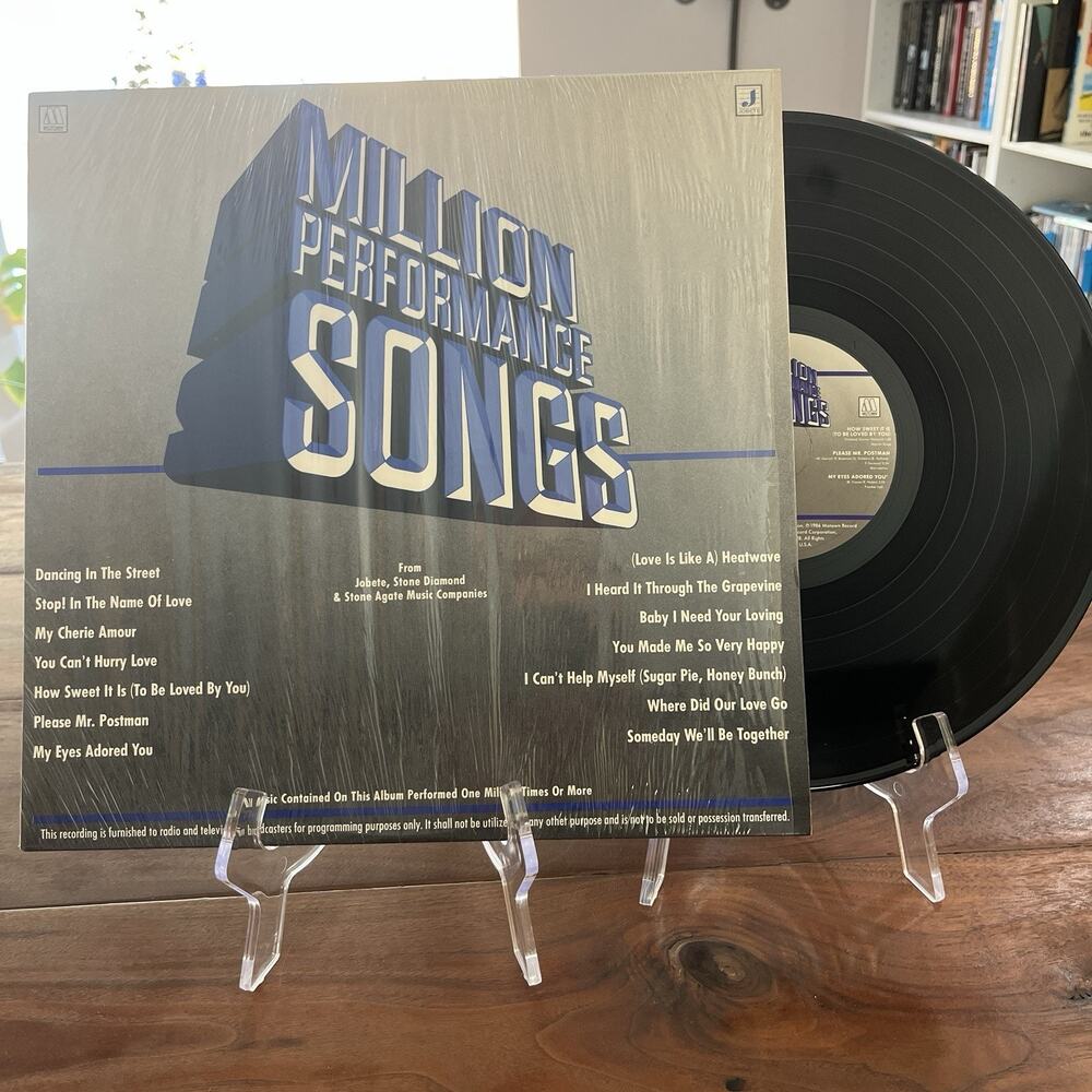 Million Performance Songs Vinyl LP 1986 Jobete Motown JSA6251 Promo